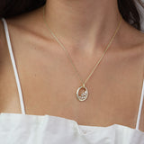 Fio com pendente, Banhado a Ouro, Zircónia de cultivo