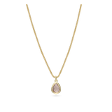 Fio com pendente, Banhado a Ouro, Vidro cristal