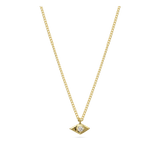 Fio com pendente losango banhado a ouro com zircónia