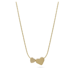 Fio com pendente corações banhado a ouro