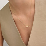 Fio com pendente corações banhado a ouro