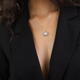 Fio com pendente em prata 925 com Swarovski