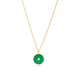 Fio com pendente banhado a ouro com Aventurina - Sorte e Prosperidade