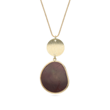 Fio com pendente banhado a ouro com pedra ockiite