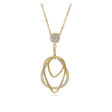 Fio com pendente banhado a ouro com zircónias