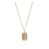Fio com pendente banhado a ouro com quartzo rosa