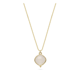Fio com pendente banhado a ouro com quartzo branco
