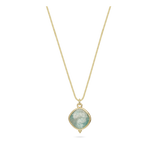 Fio com pendente banhado a ouro com amazonite