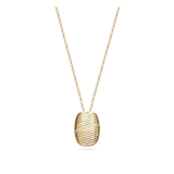 Colar banhado a ouro com pendente com textura e zircónias