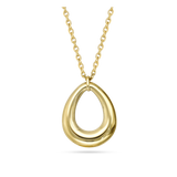 Colar em aço inoxidável com pendente circular orgânico