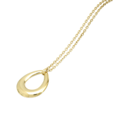 Colar em aço inoxidável com pendente circular orgânico