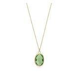 Fio com pendente, Banhado a Ouro, Vidro cristal