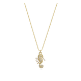 Fio com pendente banhado a ouro com zircónia