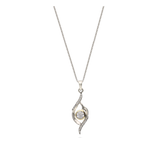 Fio com pendente em prata e ouro 9K com zircónias