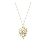 Fio com pendente folha banhado a ouro