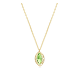 Fio com pendente banhado a ouro com vidro cristal verde