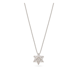 Fio com pendente flor em prata 925 com zircónia