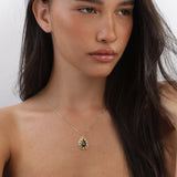 Fio com pendente banhado a ouro com vidro cristal