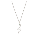 Fio com pendente cobra em prata 925 com zircónia