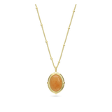 Fio com pendente vintage banhado a ouro com aventurina laranja