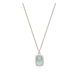 Fio com pendente, Prata de lei 925, Zircónia de cultivo, Vidro cristal