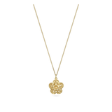 Colar com pendente banhado a ouro com flor em filigrana