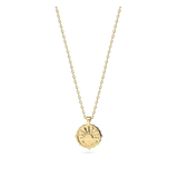 Colar com pendente medalha banhado a ouro com zircónia