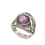 Anel em prata com zircónia violeta