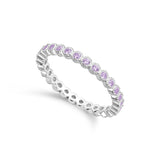 Anel delicado em prata 925 com zircónia violeta