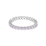 Anel delicado em prata 925 com zircónia violeta