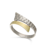 Anel em prata 925 e ouro 9K