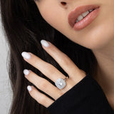 Anel Delicado em prata 925 com zircónias