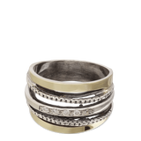 Anel  em prata e ouro 9K com zircónias