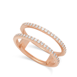 Anel Delicado, Banhado a ouro rosa, Zircónia de cultivo
