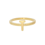 Anel T banhado a ouro