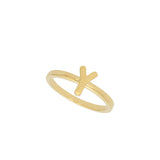 Anel delicado banhado a ouro "Y"