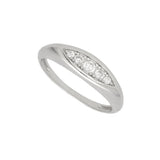 Anel delicado em prata 925 com zircónias transparentes