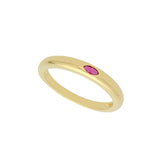 Anel delicado banhado a ouro com zircónia vermelho