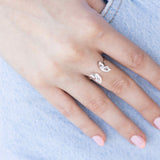 Anel delicado de prata 925 com zircónia