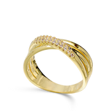 Anel banhado a ouro com zircónias