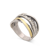 Anel delicado em prata 925 com ouro 9K