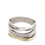Anel delicado em prata 925 com ouro 9K