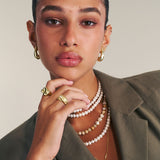 Anel Delicado, Banhado a Ouro, Pérola cultivada