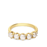Anel delicado banhado a ouro com pérolas