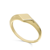 Anel delicado banhado a ouro quadrado