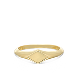 Anel delicado banhado a ouro quadrado