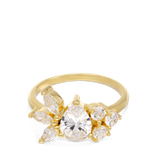 Anel Delicado, Banhado a Ouro, Zircónia de cultivo