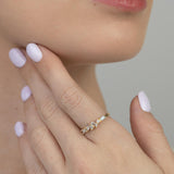 Anel banhado a ouro com zircónia