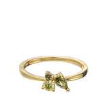 Anel banhado a ouro com zircónia verde
