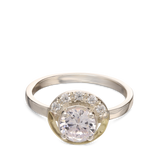 Anel delicado em prata 925 com ouro 9K